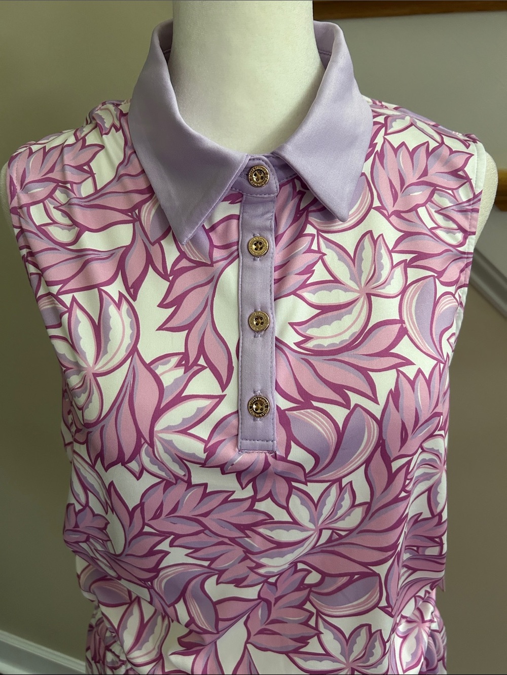 Stella Parker Sport Sleeveless Lilac/Pink Floral Polo Dress. NWT. Size M - Picture 2 of 11